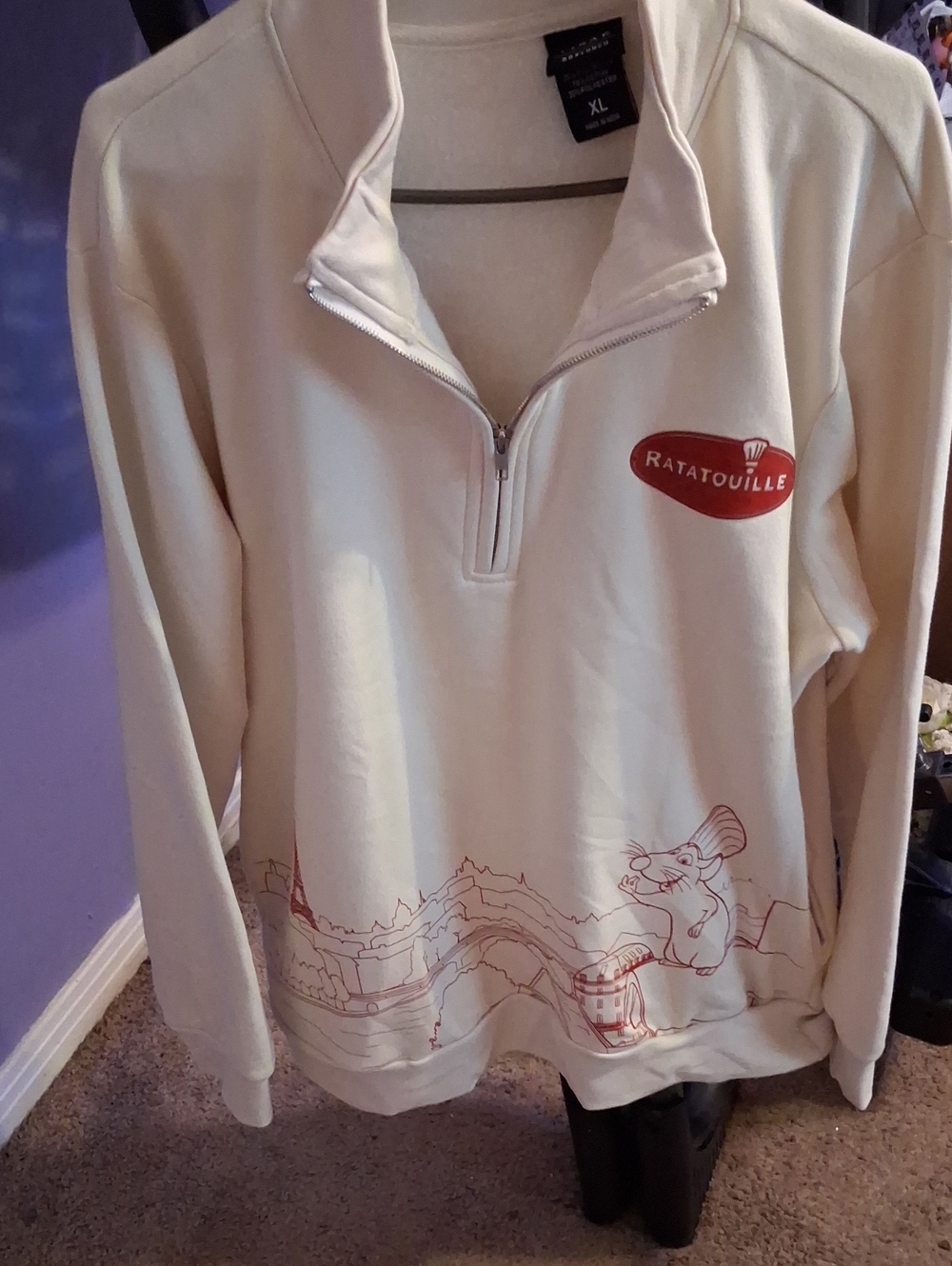 Disney Cream Ratatouille Quarter-Zip Pullover